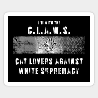 Claws: cat lovers against white supremacy Magnet